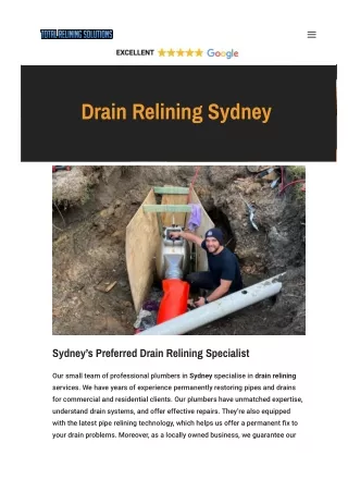 Drain Relining Sydney