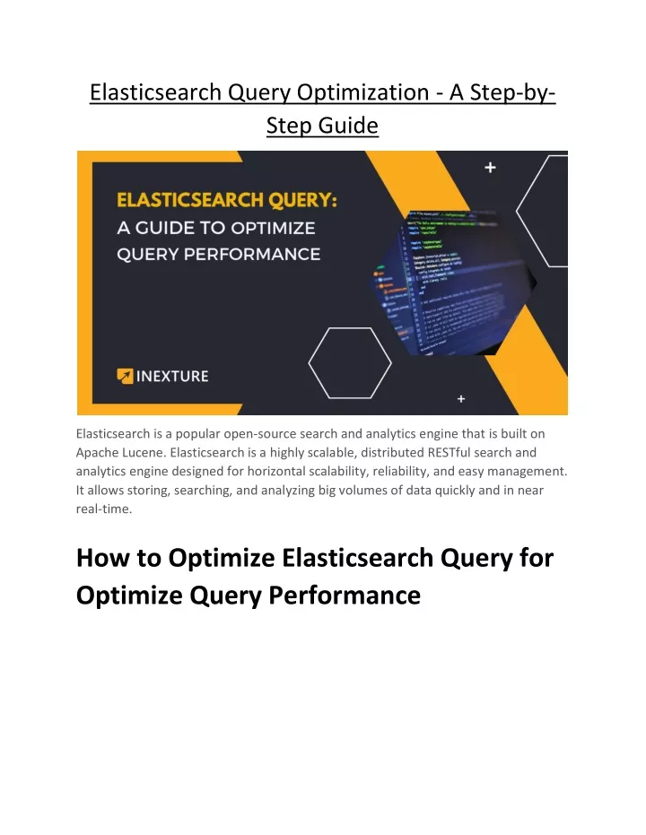 elasticsearch query optimization a step by step