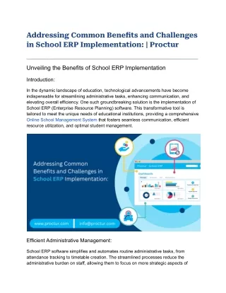Addressing Common Benefits and Challenges in School ERP Implementation_ _ Proctur