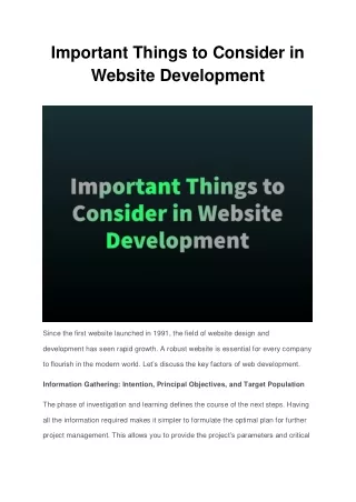 Important Things to Consider in Website Development (1)