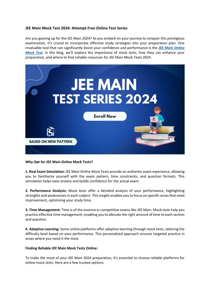 jee main mock test 2024 attempt free online test