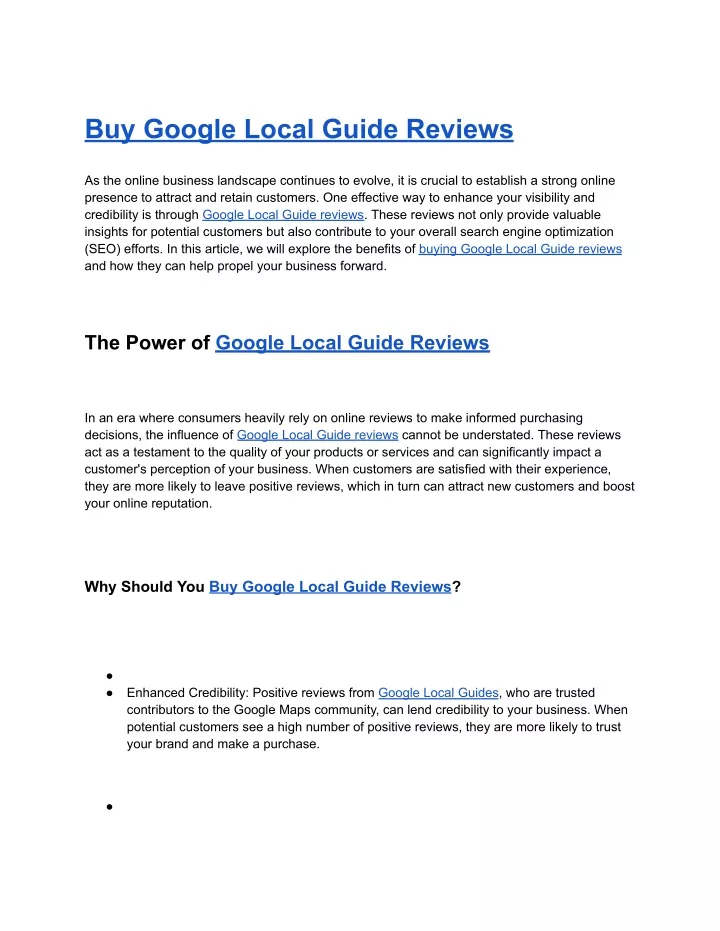 buy google local guide reviews