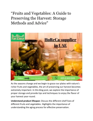 fruits and vegetables a guide to preserving