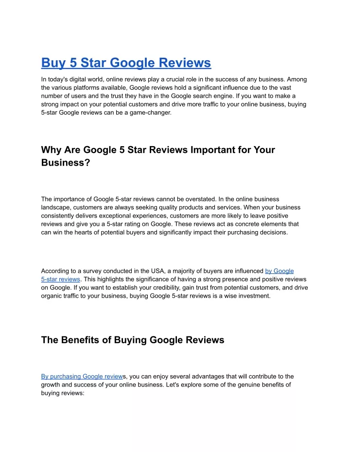 buy 5 star google reviews