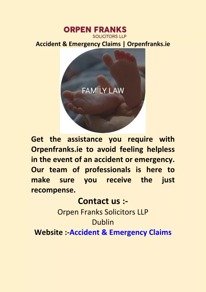 accident emergency claims orpenfranks ie