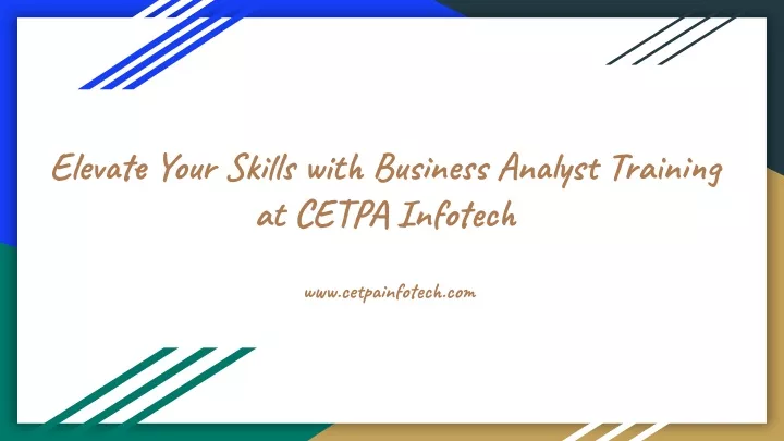 elevate your skills with business analyst