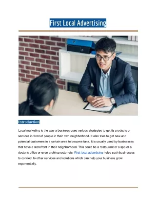 First Local Adertising
