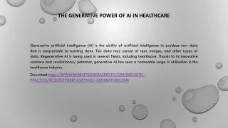 The Generative Power of AI in Healthcare