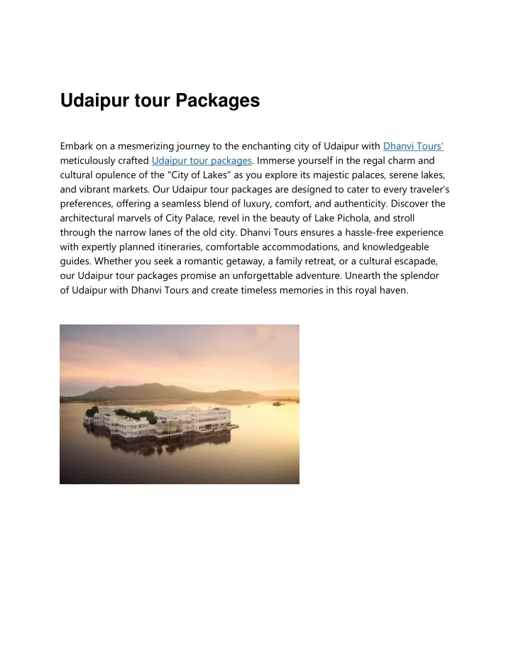 udaipur tour packages