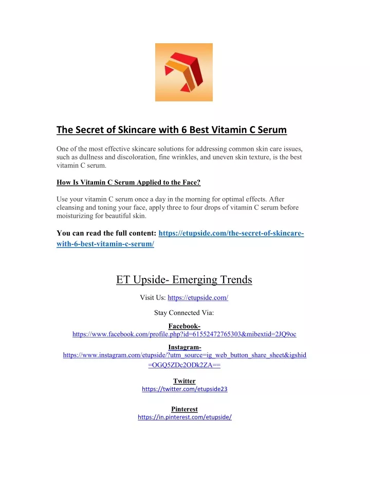 the secret of skincare with 6 best vitamin c serum