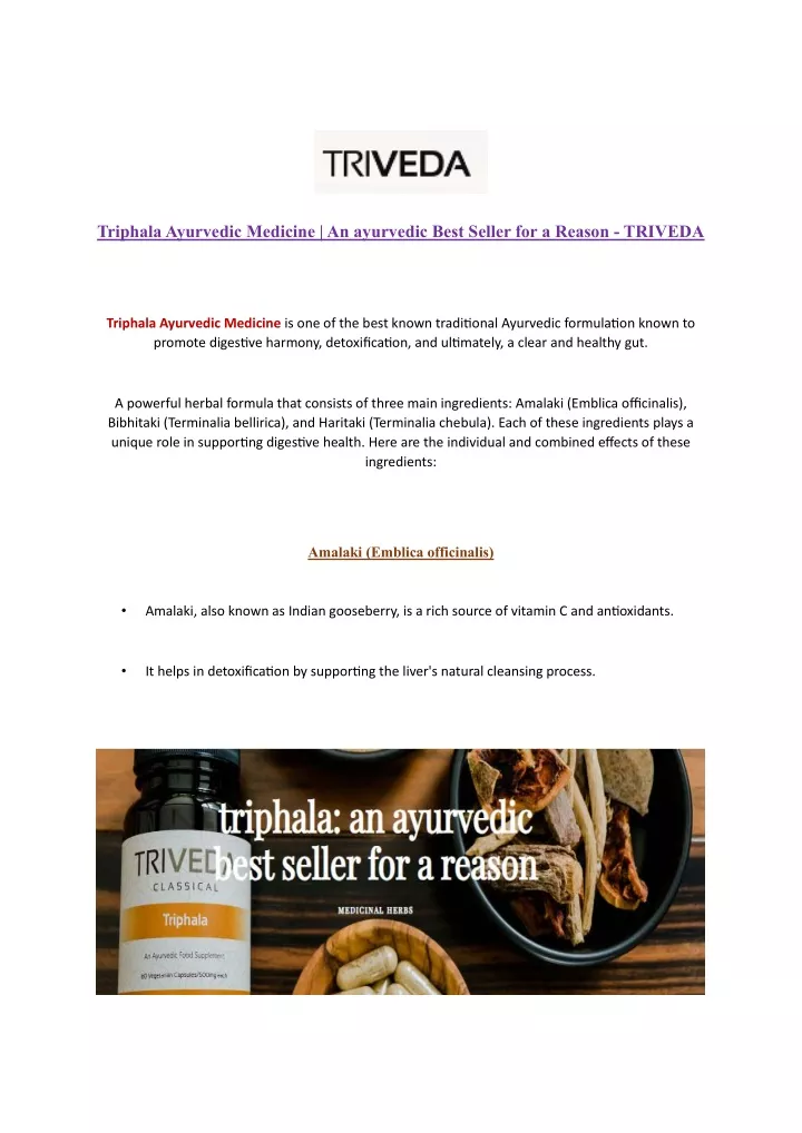 triphala ayurvedic medicine an ayurvedic best