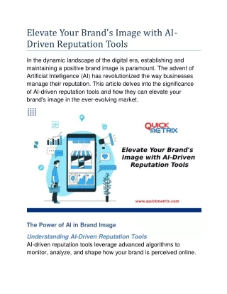 Elevate Your Brand's Image with AI-Driven Reputation Tools