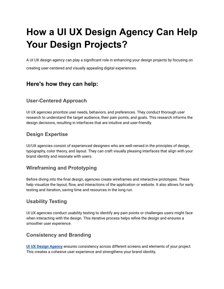 how a ui ux design agency can help your design