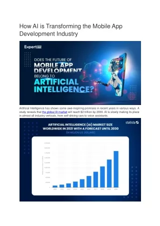 How AI is Transforming the Mobile App Development Industry