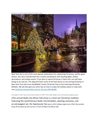 Places to Visit During Christmas in New York