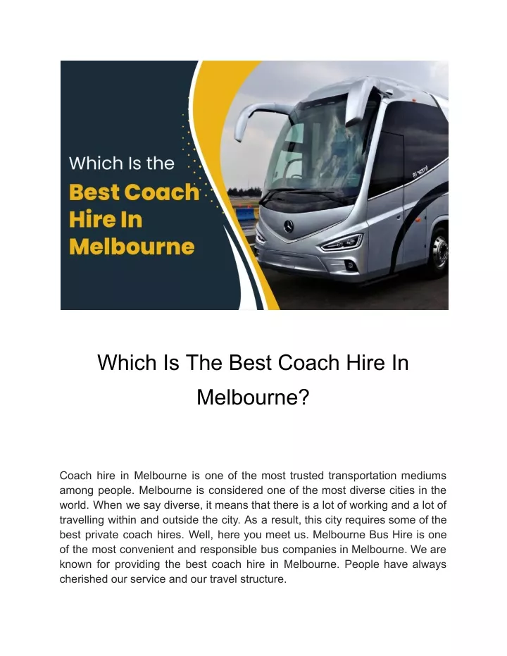 which is the best coach hire in melbourne