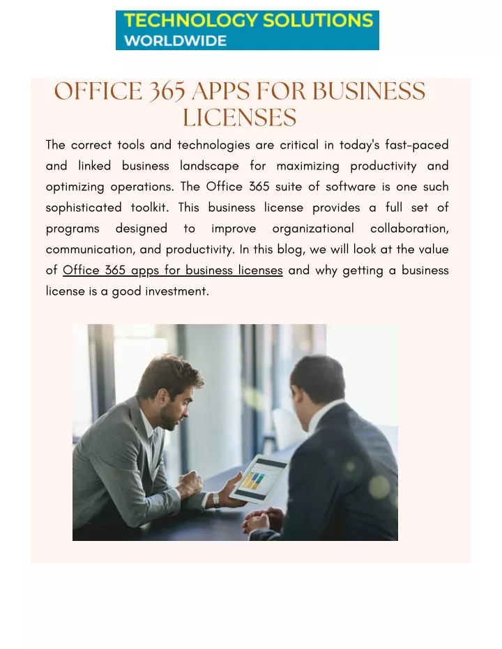 office 365 apps for business licenses