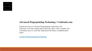 Advanced Fingerprinting Technology  Castlesnfc.com