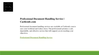 Professional Document Handling Service  Castlesnfc.com