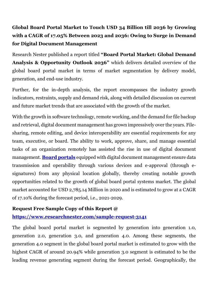 global board portal market to touch
