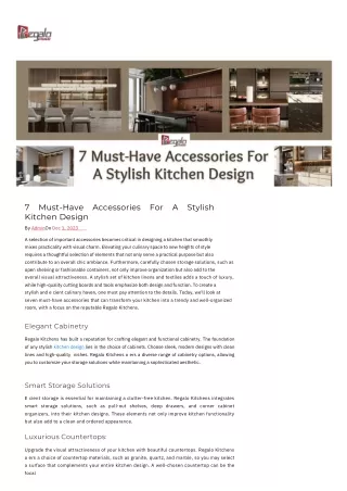 7 must have accessories for a stylish kitchen