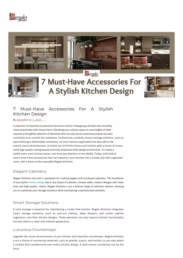 7 must have accessories for a stylish kitchen