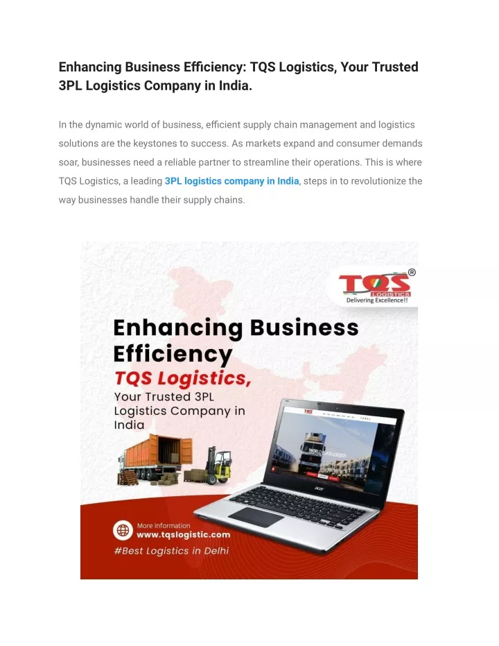 enhancing business efficiency tqs logistics your