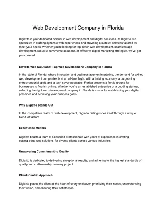 Web Development Company  in Florida
