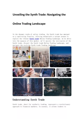 unveiling the synth trade navigating the