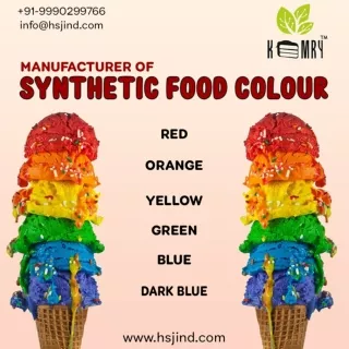 SYNTHETIC COLOUR MANUFACTURER FOR FOOD COLOURING - KEMRY - HSJ INDUSTRIES