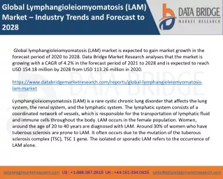 Global Lymphangioleiomyomatosis (LAM) Market – Industry Trends and Forecast to 2028