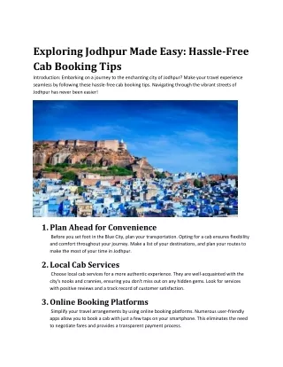 exploring jodhpur made easy hassle free