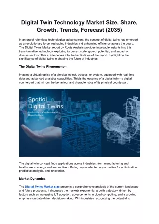 Digital Twin Technology Market Size | Reports & Trends | Market Size | 2035