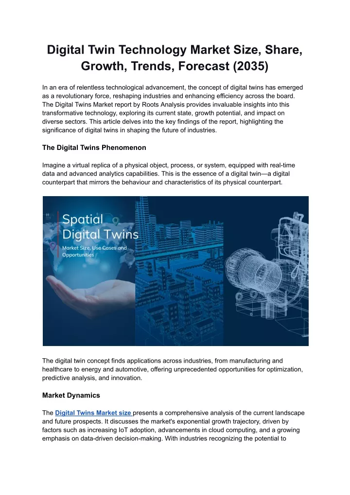 digital twin technology market size share growth