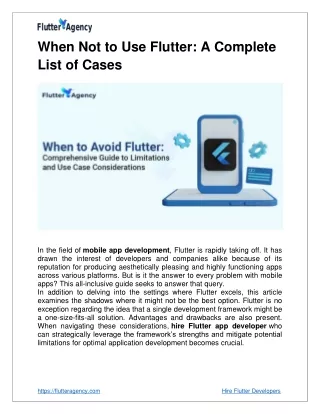when not to use flutter a complete list of cases