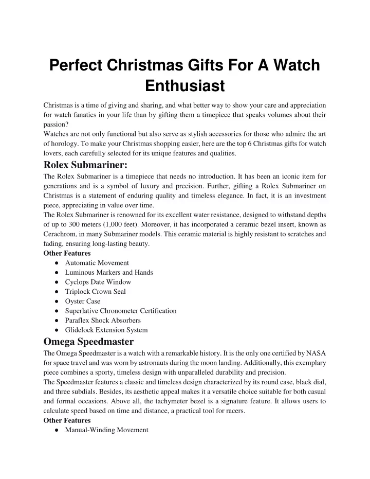 perfect christmas gifts for a watch enthusiast