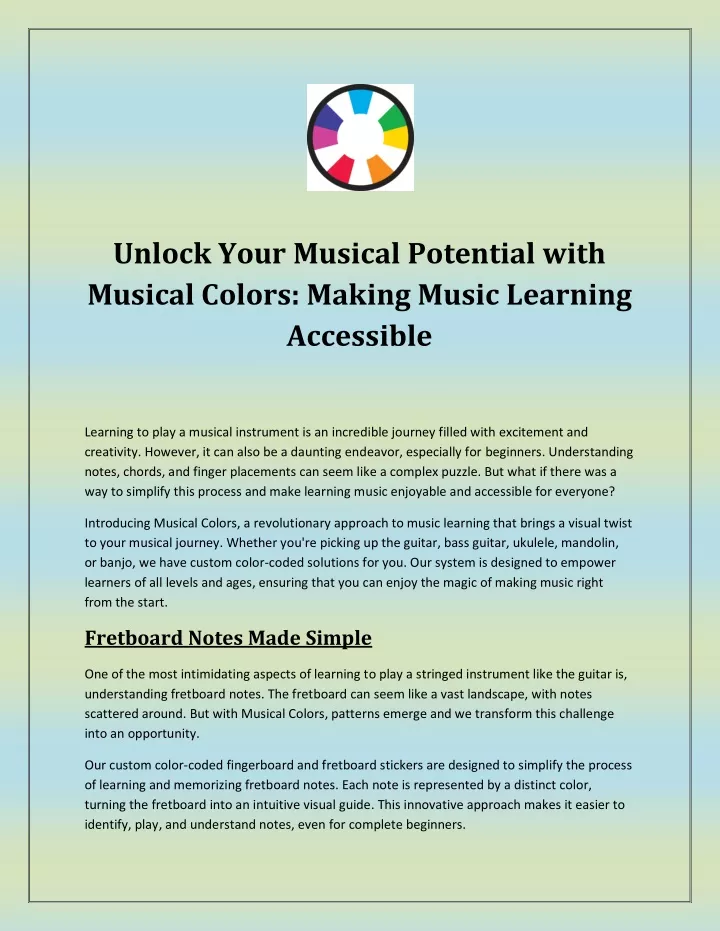 unlock your musical potential with musical colors