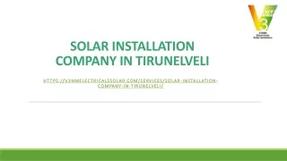 Trusted Solar Installation Company in Tirunelveli
