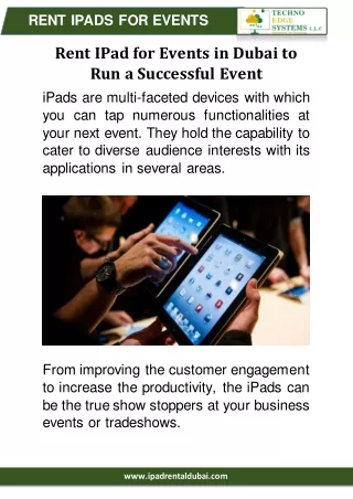 Rent IPad for Events in Dubai to Run a Successful Event