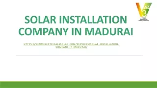 Best Solar Installation Company in Madurai