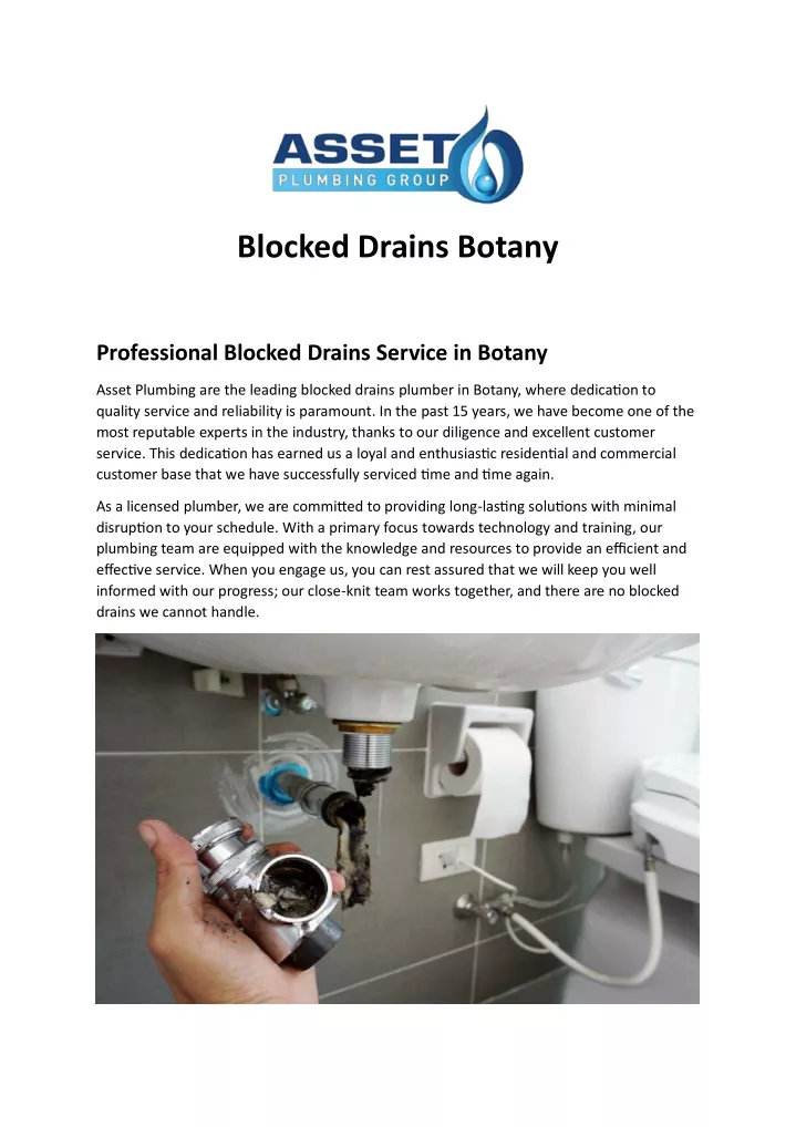 blocked drains botany