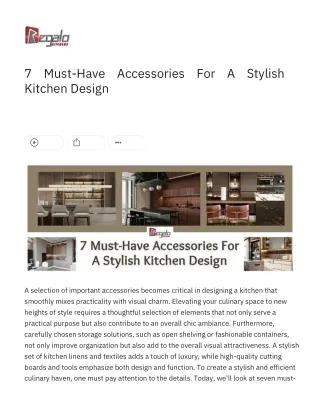 7 must have accessories for a stylish kitchen