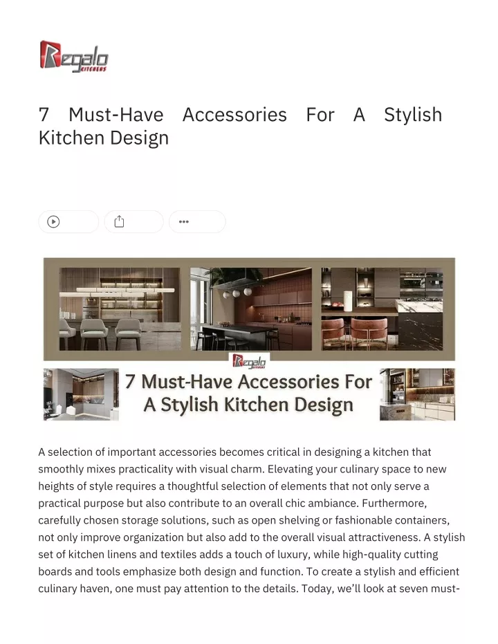7 must have accessories for a stylish kitchen