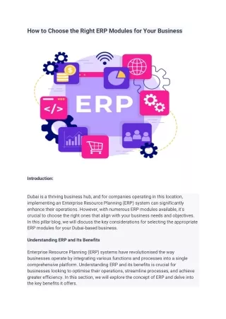 How to Choose the Right ERP Modules for Your Business