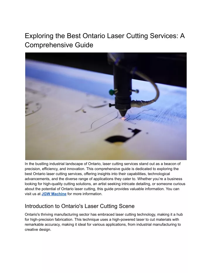 exploring the best ontario laser cutting services