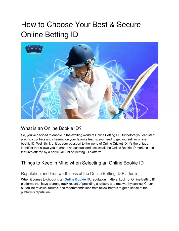 how to choose your best secure online betting id