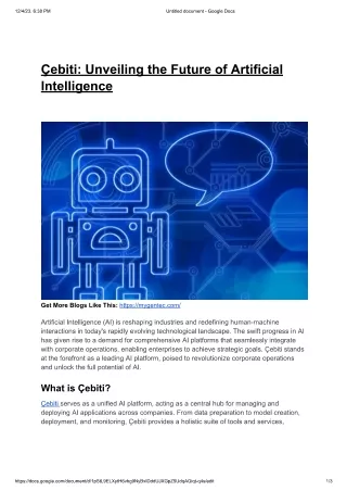 Çebiti-Unveiling the Future of Artificial Intelligence