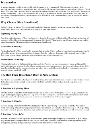 The Best Fibre Broadband Deals in New Zealand: Upgrade Your Internet Today!