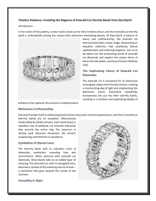 Timeless Radiance Unveiling the Elegance of Emerald Cut Eternity Bands from EternityUS