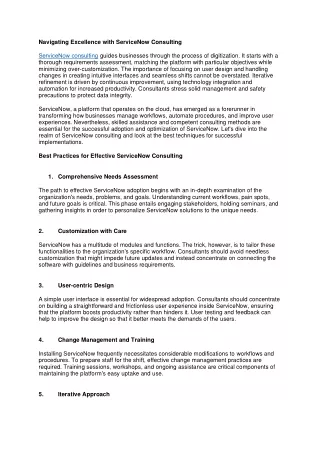 navigating excellence with servicenow consulting